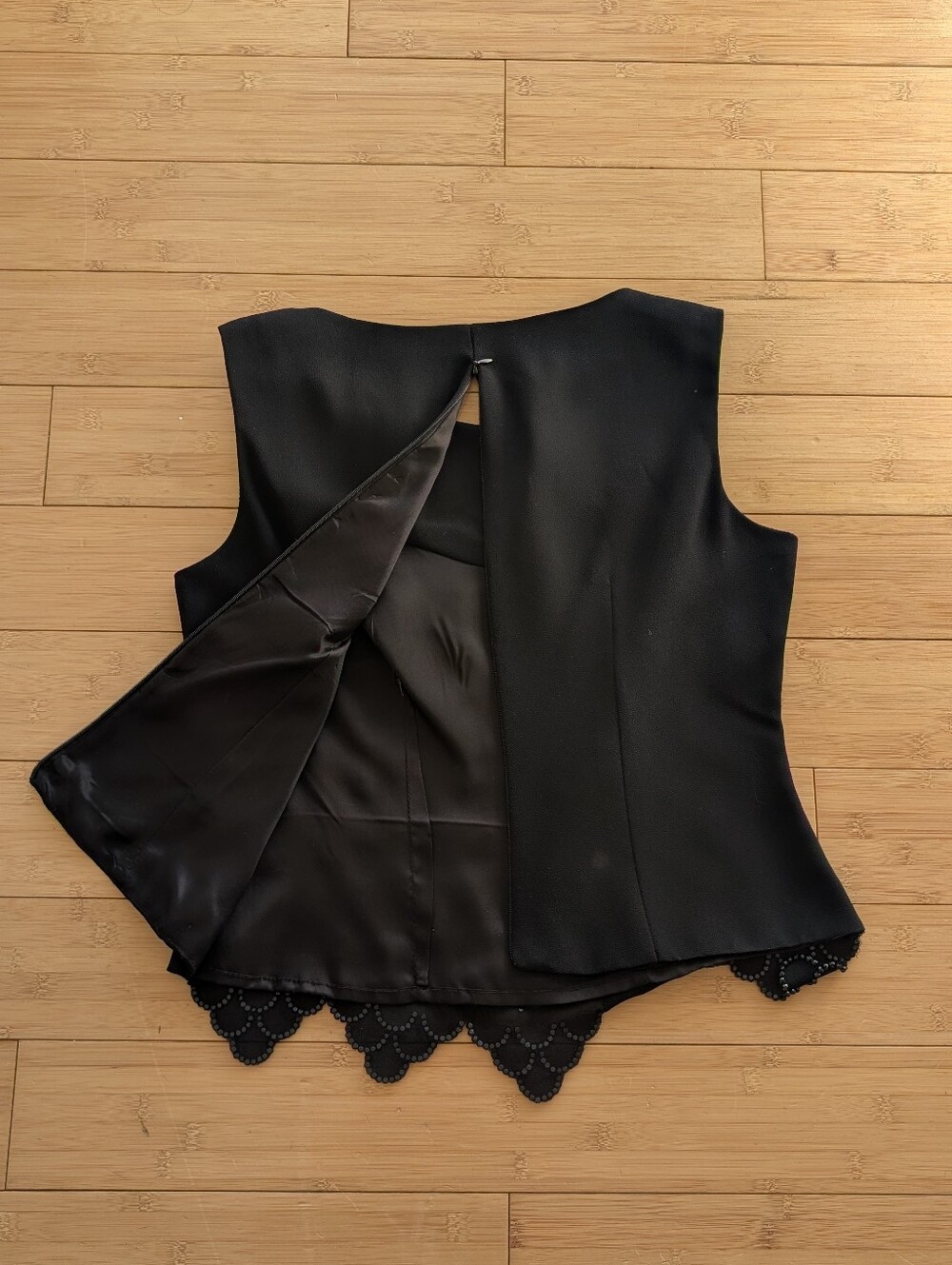 JR Nites Vintage Black Beaded Sleeveless Evening Blouse - Picture 3 of 7